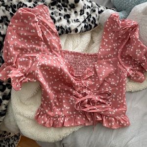 blush pink floral top in size XS